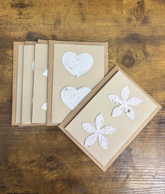 Hearts And Flower Wildflower Seed Paper Card Pack (6 cards per pack)