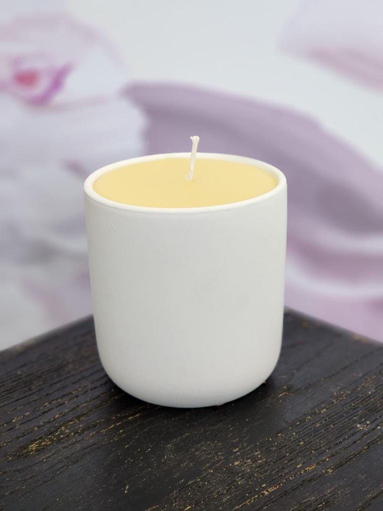 Creamy White Honey Beeswax Candle